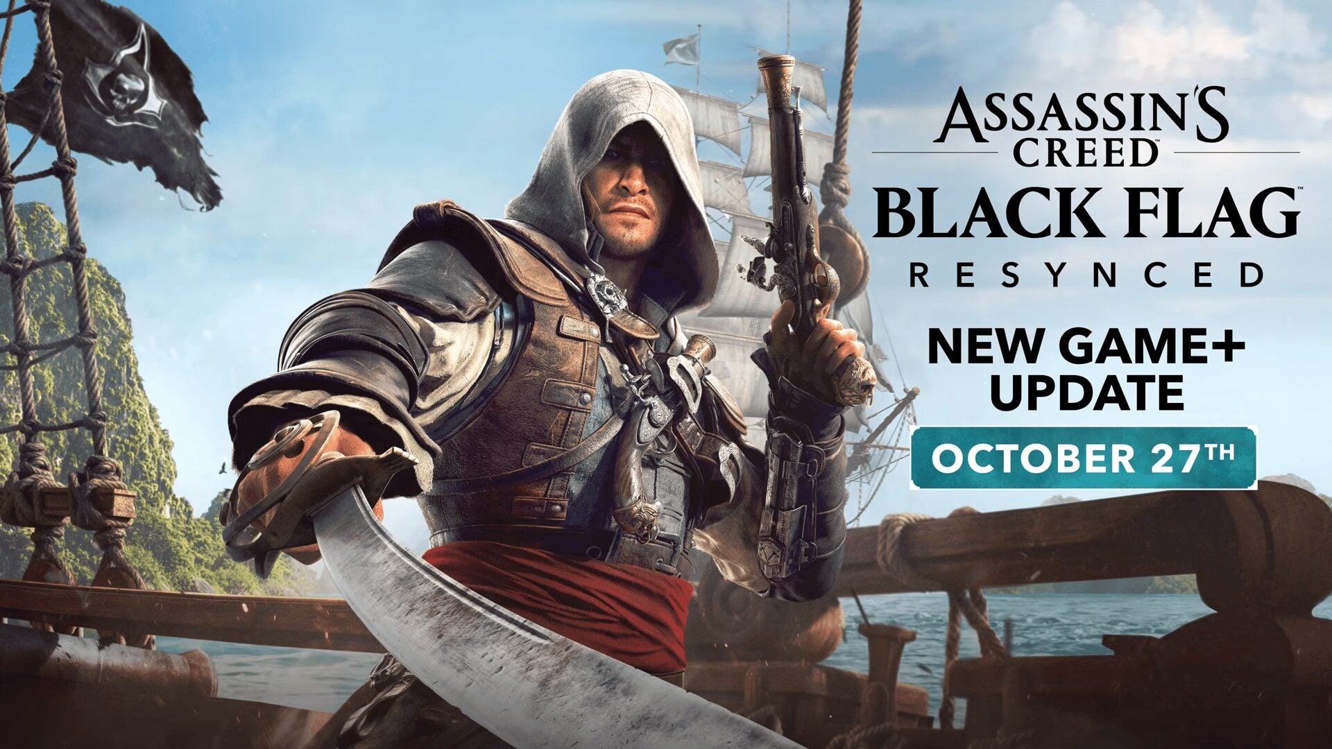 Assassin’s Creed Black Flag Resynced New Game Plus update screenshot showing Edward Kenway. Credit: Gematsu.