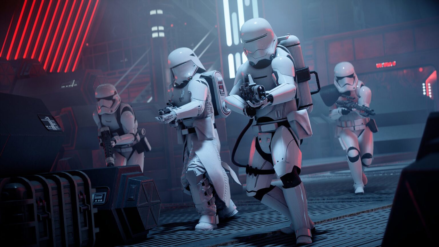 Star Wars Battlefront 2 gameplay screenshot showing large-scale infantry combat