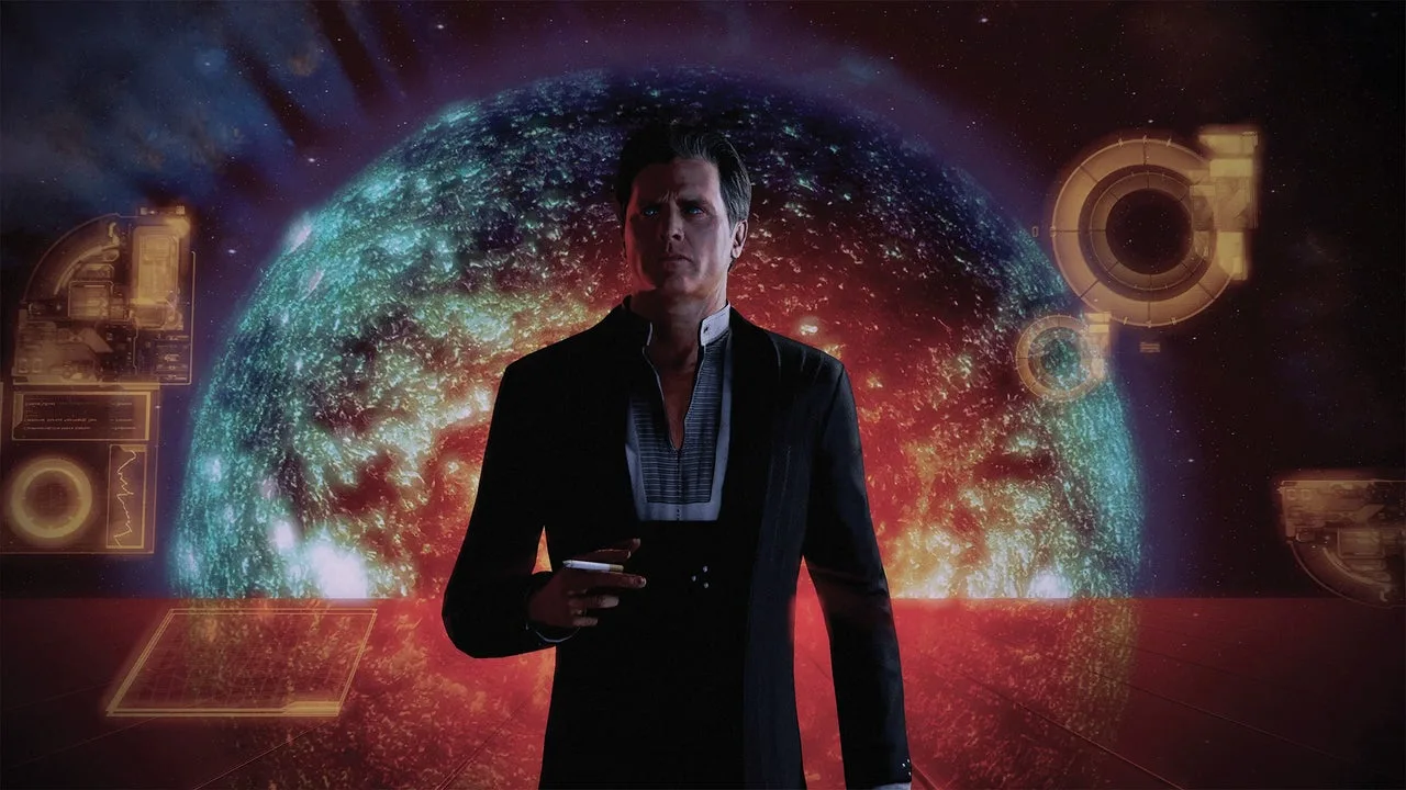 BioWare studio logo against a dimmed EA backdrop