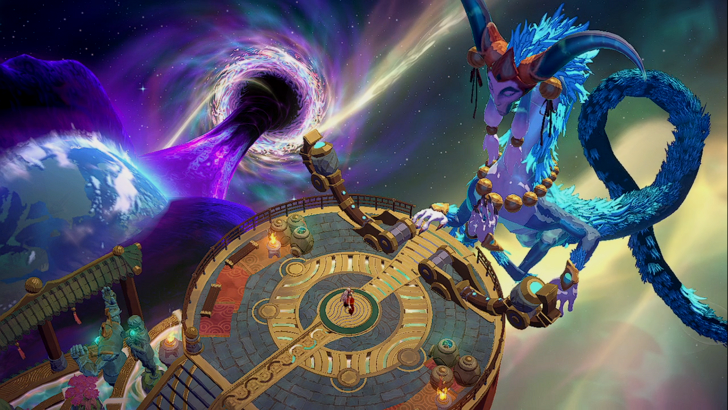 echoes of mystralia the goddess in front of the rift
