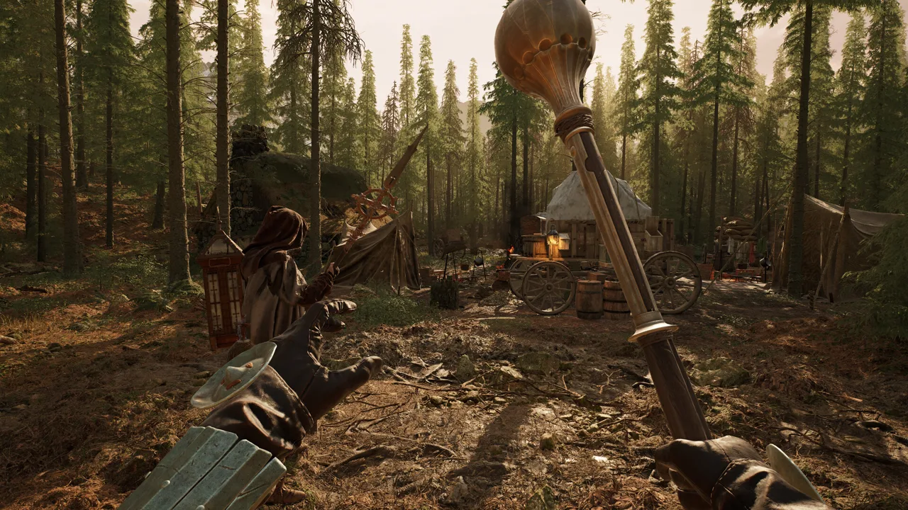 HUNGER environment screenshot of a ruined European settlement